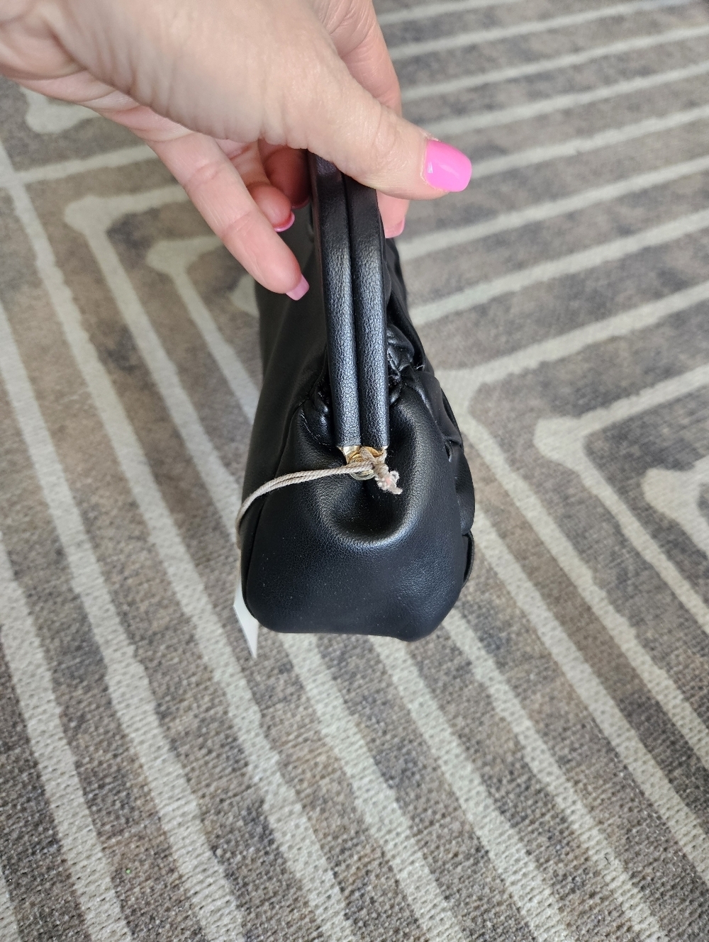 NWT Woven Black Vegan Leather Handheld Clutch - Picture 5 of 7